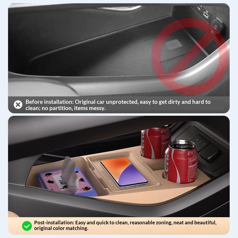 For 24 BYD Song Pro Central Control Lower Storage Box Silicone Storage Box Anti-Slip Waterproof Car Interior Modify Accessories