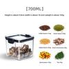 Transparent Plastic Sealed Canister Home Food Storage Container Grain, Nuts, and Spice Storage Jar