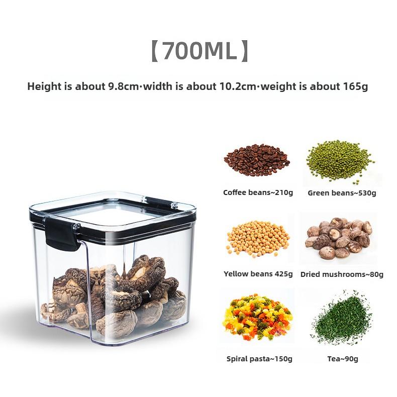 Transparent Plastic Sealed Canister Home Food Storage Container Grain, Nuts, and Spice Storage Jar