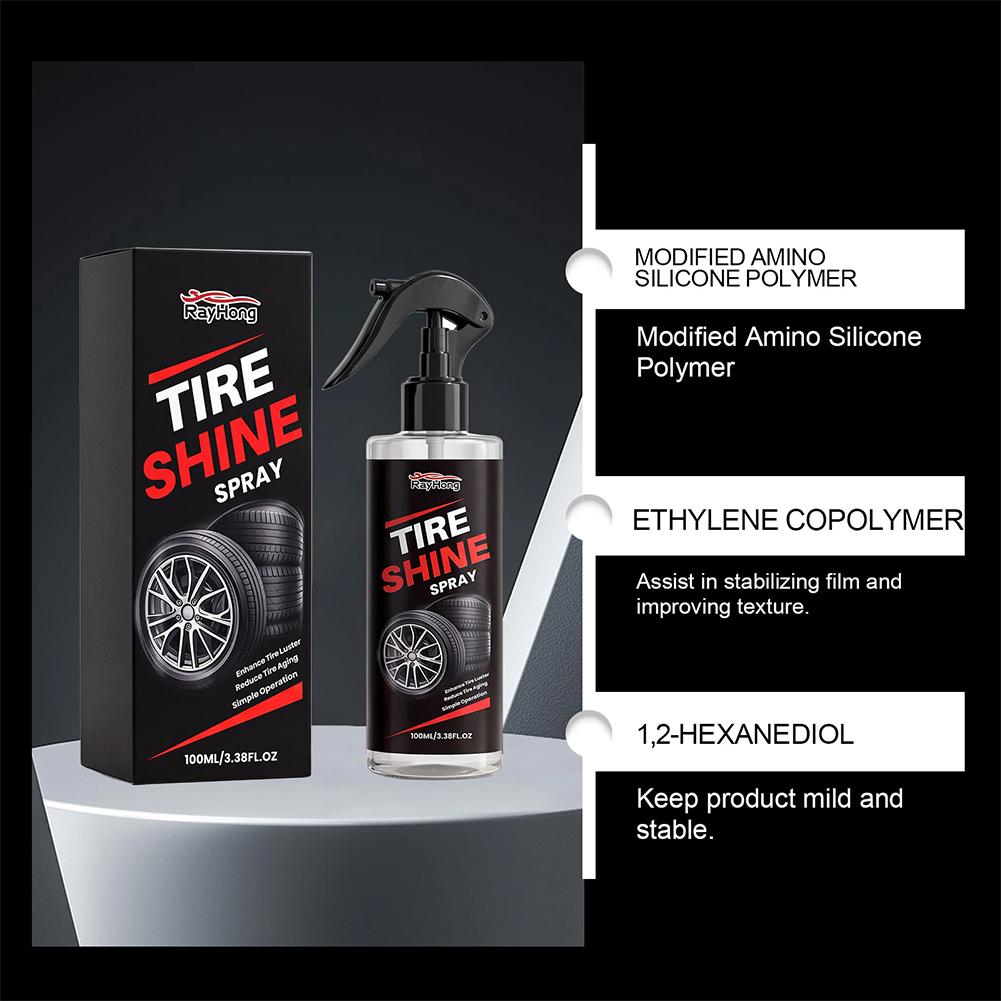 Car Tire Shine Spray and Conditioner Long Lasting Tire Coating Cleaner Car Tire Brightener Spray Extends Tire Service Life