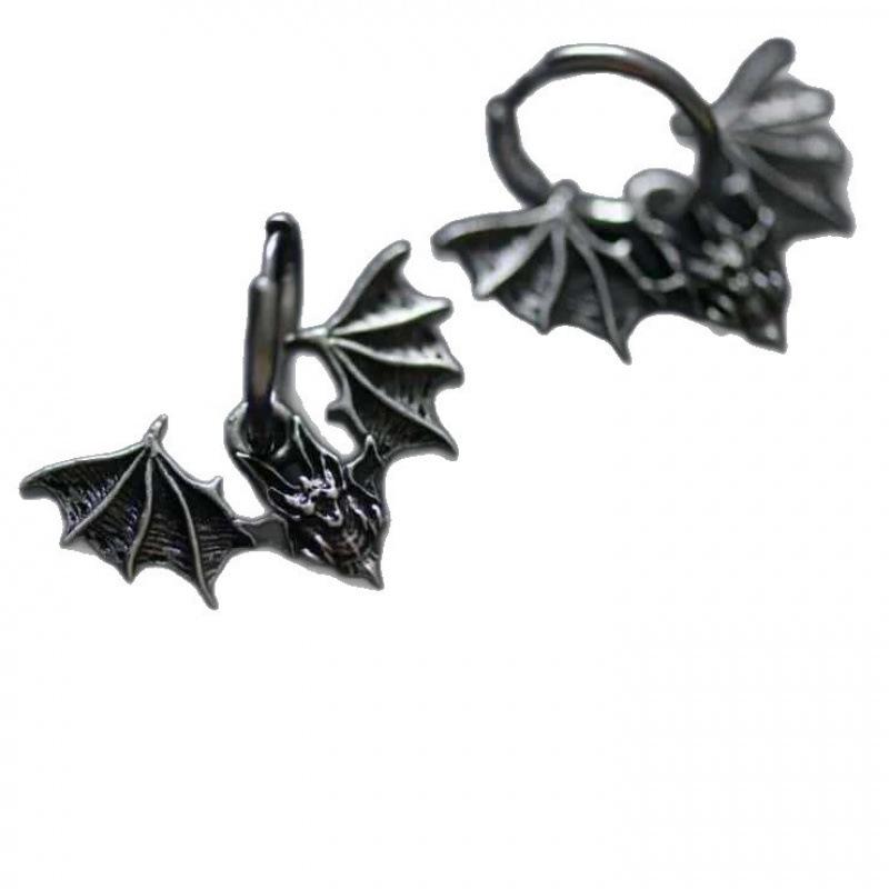 Gothic Bat Witch Halloween Earrings with Stainless Steel Hooks
