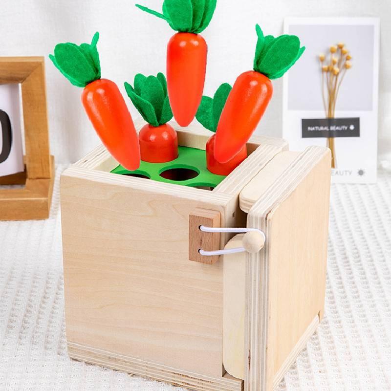 Coin Operated Wooden Carrot Pulling Stick Multifunctional Game Box Toys Kid
