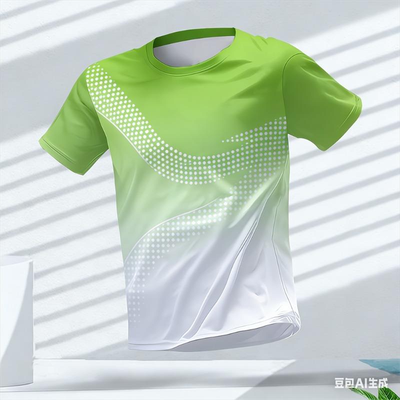 Men Sports Tee High Elastic Gradient Geometric Print Breathable Training Top