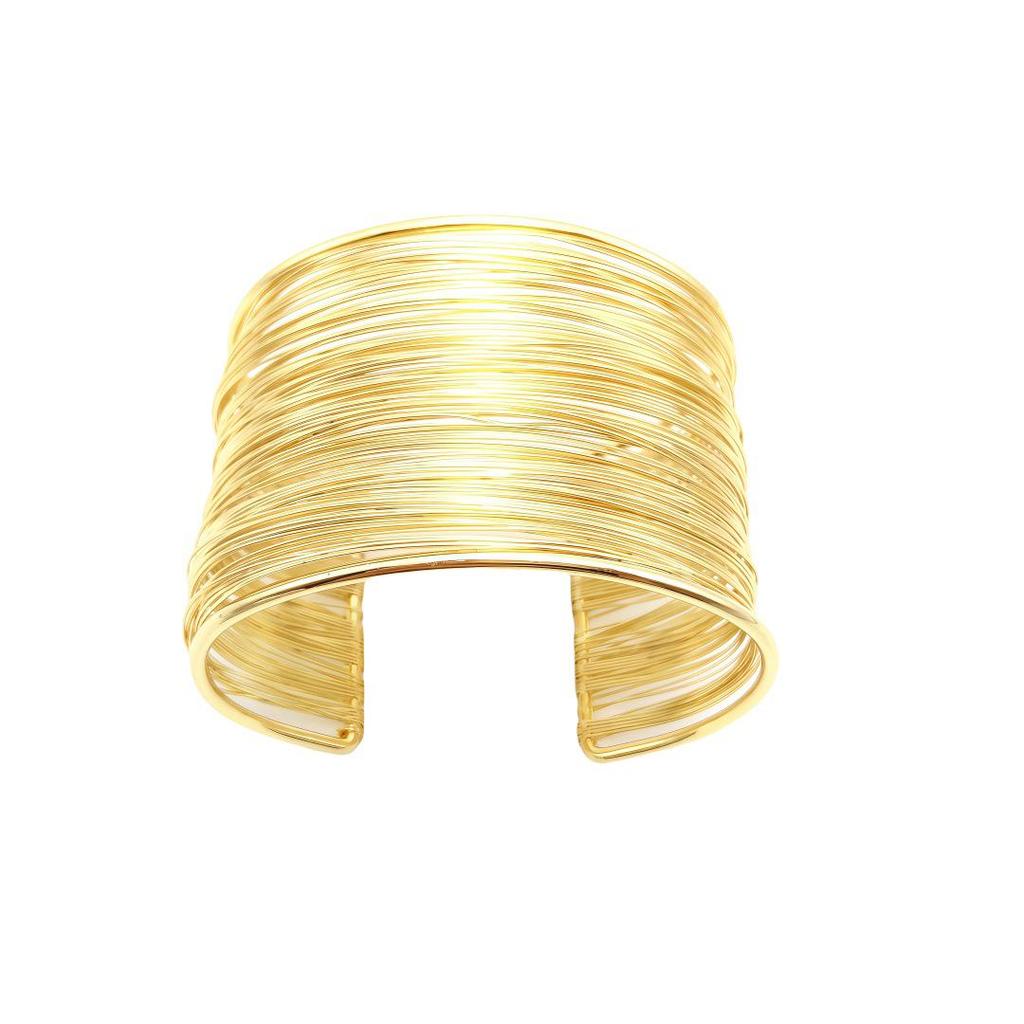 Bracciale Bangle Semicircolare Vuoto a Forma di C alla Moda – Stile Europeo e Americano