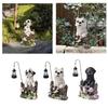 Solar Garden Statue Dog Figurine Decorative Sculpture Outdoor Figurine Light for Patio Porch Outside Backyard Home Decoration