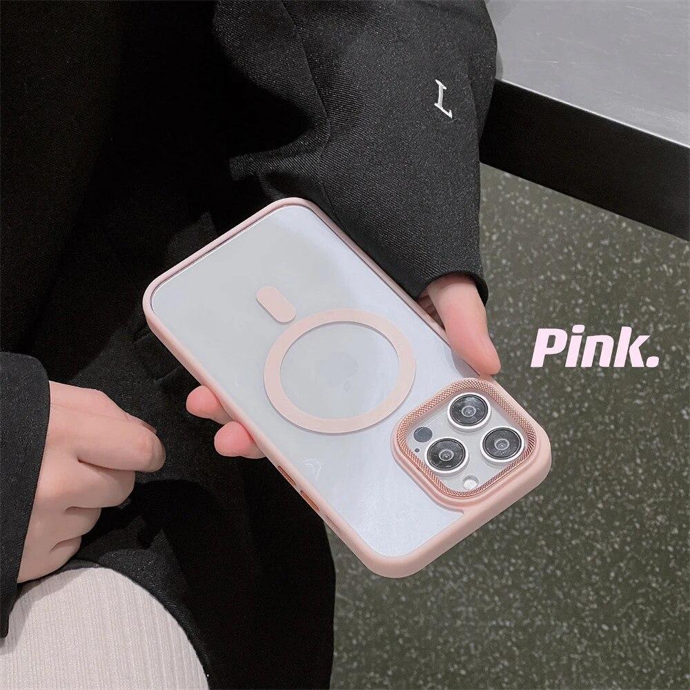 Clear Phone Case For iPhone 14 Pro Case iPhone 11 13 12 15 Pro Max Plus Shockproof Soft Bumper For Magsafe Wireless Charge Cover