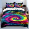 Tie-Dye Galaxy Spiral Bedding Set Bedding Set (1 Duvet Cover, 2 Pillowcases, Duvet Not Included)