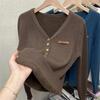 Thicken Warm Plus Velvet Winter Sweaters Women Casual V-neck Button Decoration Design Basic Solid Knit Pullover Bottomed Jumpers