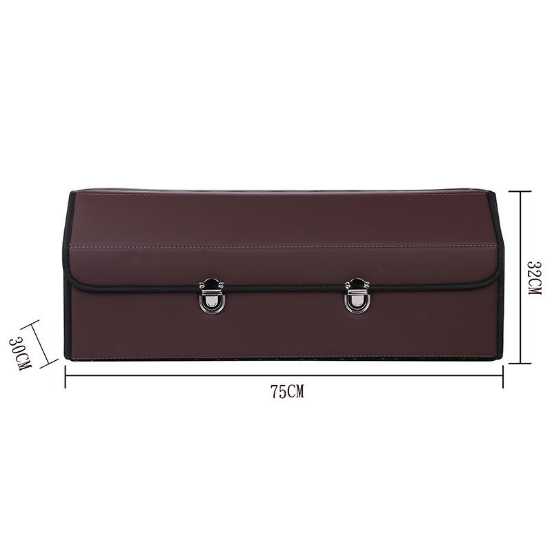 Leather Car Trunk Storage Box with Logo - Multifunctional Folding Organizer