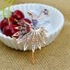 Fashion Women Ballet Dancing Girl Diamond Oil Drop Brooch