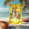 Custom Name Ultra-Soft Beach Towel with Bluey Theme,Ideal for Pool - Camping, Diving - Perfect Travel Essential, Vibrant Beach Towel.