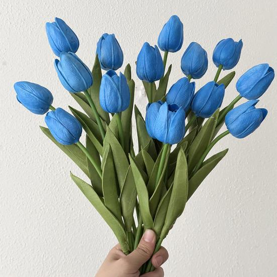 Artificial Tulip Realistic Fake Flower Branch Home Office Wedding Party Table Centerpiece Indoor Outdoor Faux Bloom Decoration