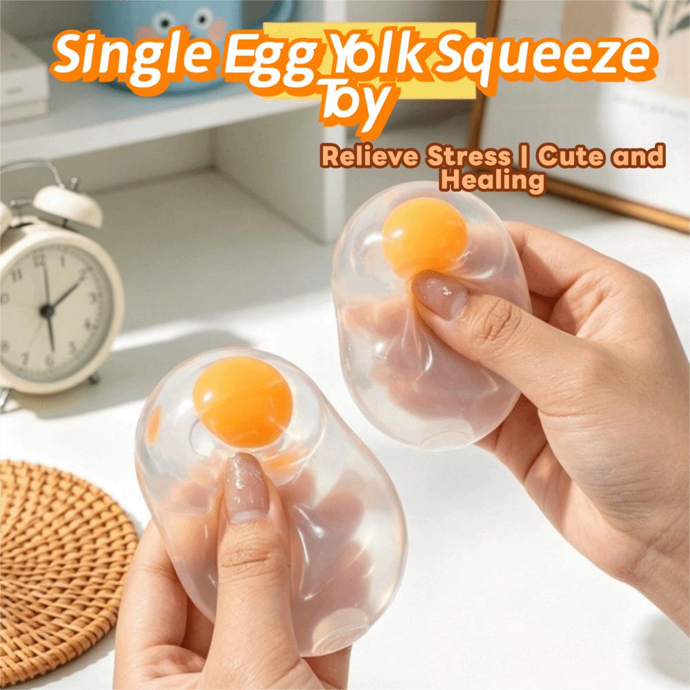 Transparent Yolk Egg Squishy Ball Pinch Toy Simulation Egg Squishy Toy Egg Fidget Toy Adults