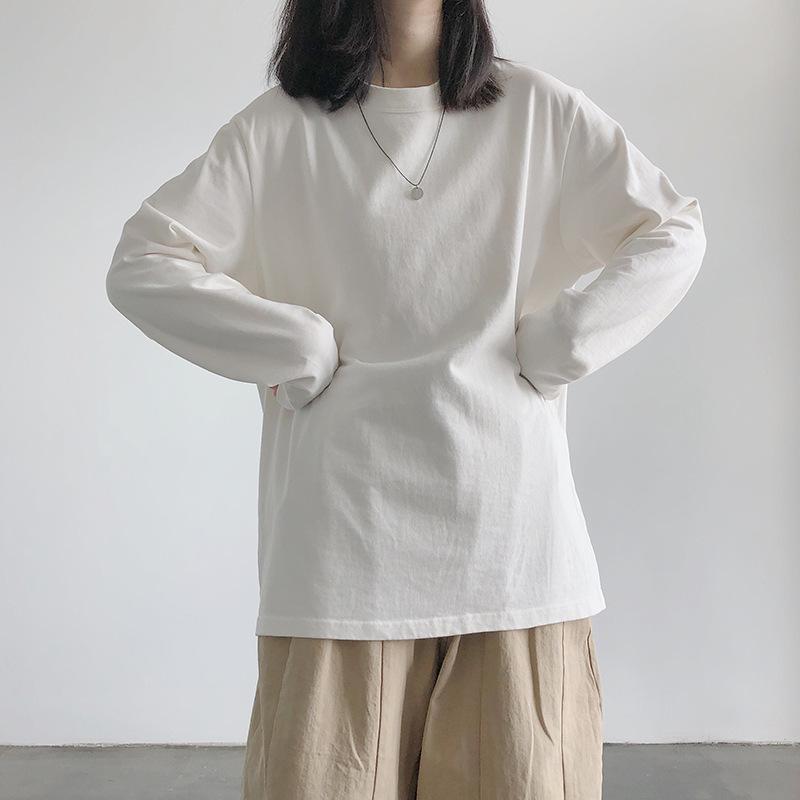 Women's Loong Sleeved T-Shirt Autumn White Inner Layer Base Shirt