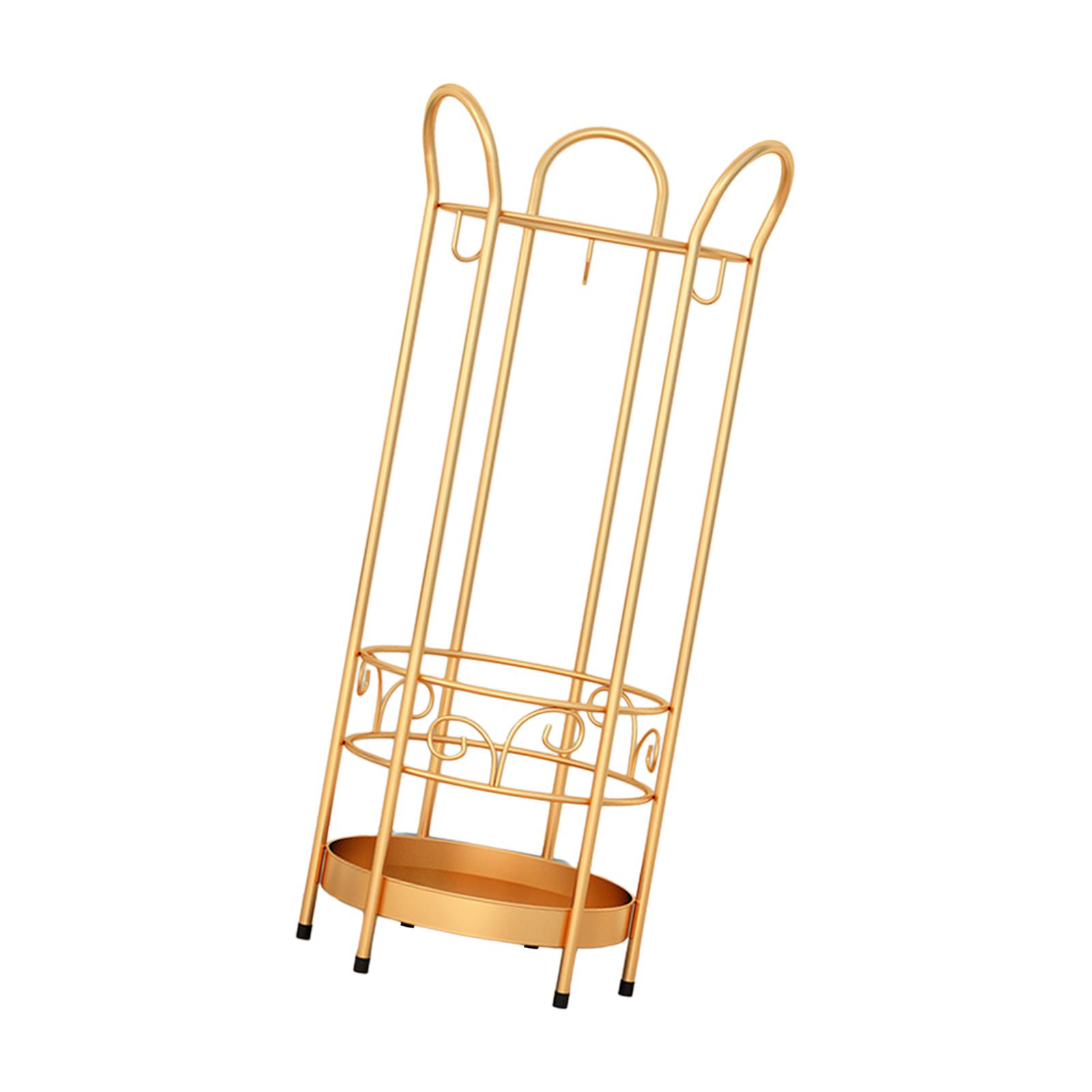 

Металлическая круглая стойка для зонта, держатель для зонта, диаметр 9,8 x 23,6 дюйма, декор для хранения зонтов для баров, в помещении и на открытом воздухе золотой