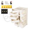 Modern Rotating Trolley with Wheels Movable Utility Trolley Cart Large Capacity Multipurpose Storage Caddy Home Storage Rack