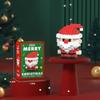 2pcs Santa Claus Figure Assembling Bricks Reindeer Puzzle Christmas Doll Ornament  New Year Gift