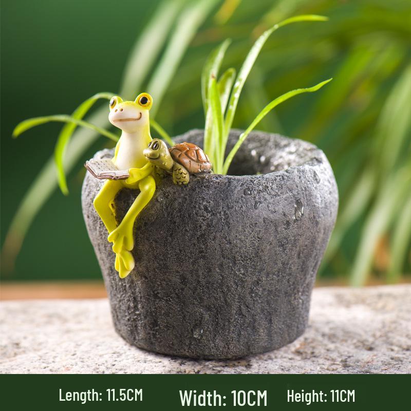 Bezaubernde Froschornamente: Kreative Mikro-Landschaft Sukkulententöpfe & Bonsai-Dekorationen