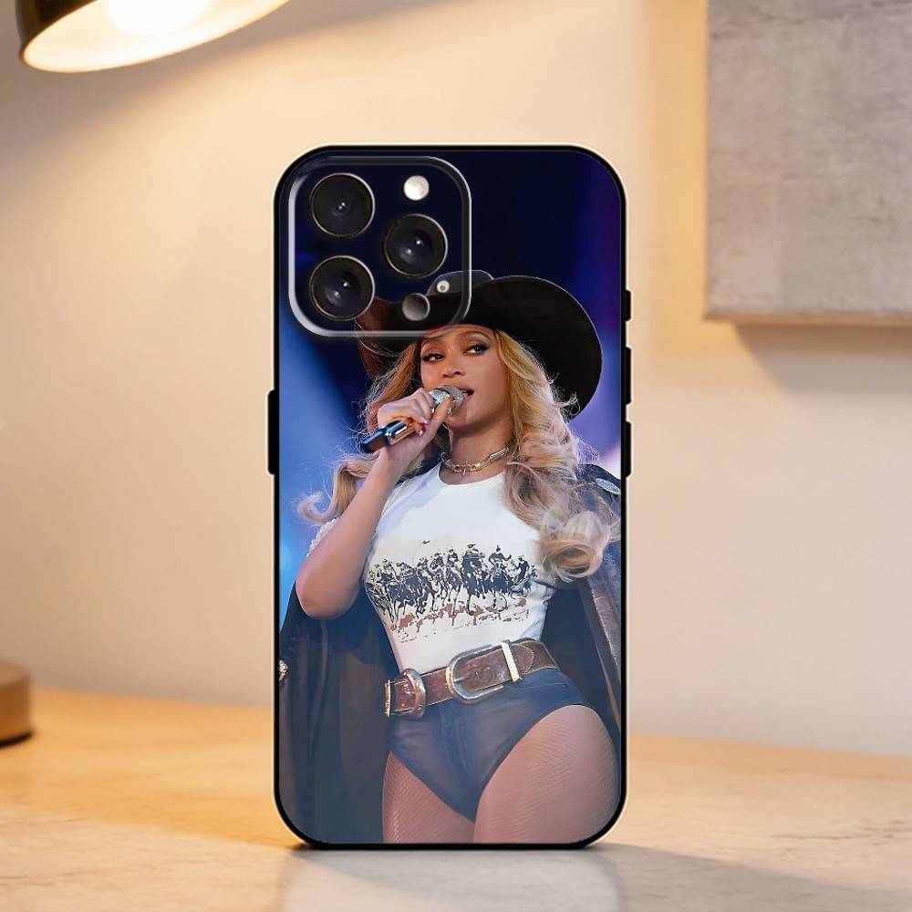 S-Singer B-Beyonce Phone Case For iPhone 17,16,15,14,13,12,11 Plus,Pro Max,XS,Soft Silicone Black Cover
