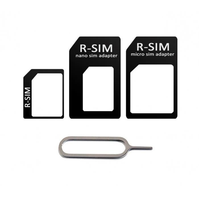 19711 kit adaptateur sim 4 pièces convenant à tous les téléphones et les tablett