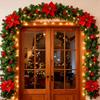 2.7m Christmas Wreath Artificial Rattan Strip Green Christmas Garland Adjustable Decoration for Indoor Outdoor Wall Railing
