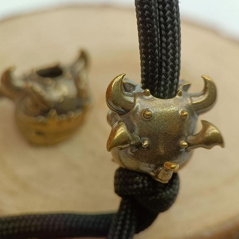 Cute Little Demon Brass Knife Beads EDC Outdoor Paracord Handmade DIY Bracelets Accessories Umbrella Rope Woven Lanyard Pendants
