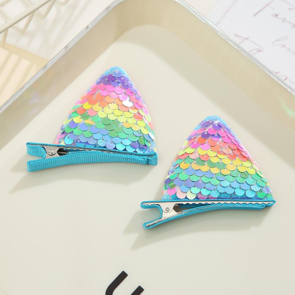 Pastoral Princess Glitter Cat Ear Hair Clips for Girls