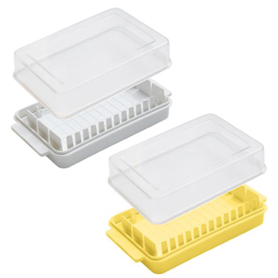 Butter Keeper Butter Stick Holder with Transparent Lid Butter Dish for Refrigerator BPA-Free Butter Storage Rack for Cheese Margarine