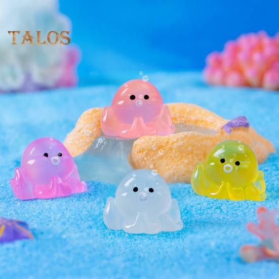 32 Stück Mini-Oktopus-Figuren, im Dunkeln leuchtend, Kunstharz, winzige Oktopus-Miniatur-Oktopus-Statuen für Feengärten, Aquarien, Heimwerkerarbeiten