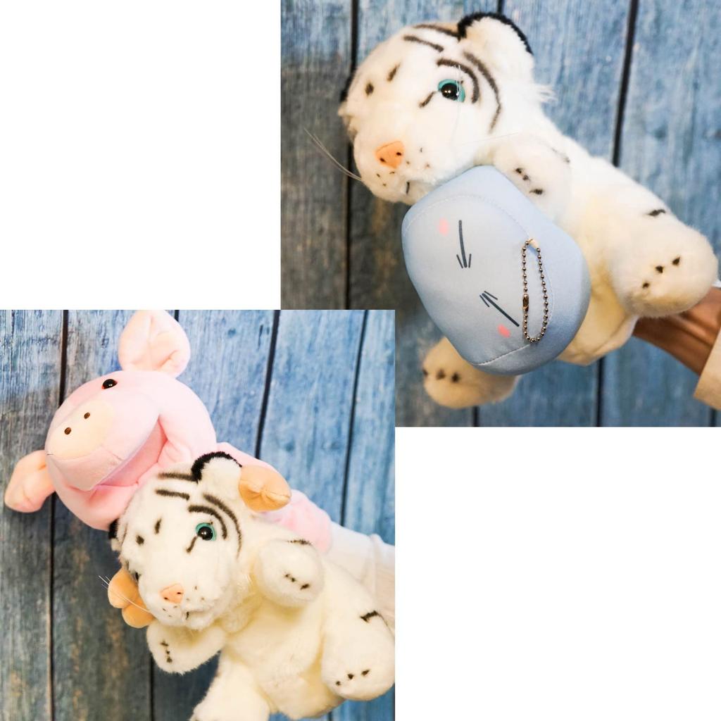 White Tiger Puppet, Plush Toy, Puppet Show, Ventriloquism, Gloves [with Flesh]