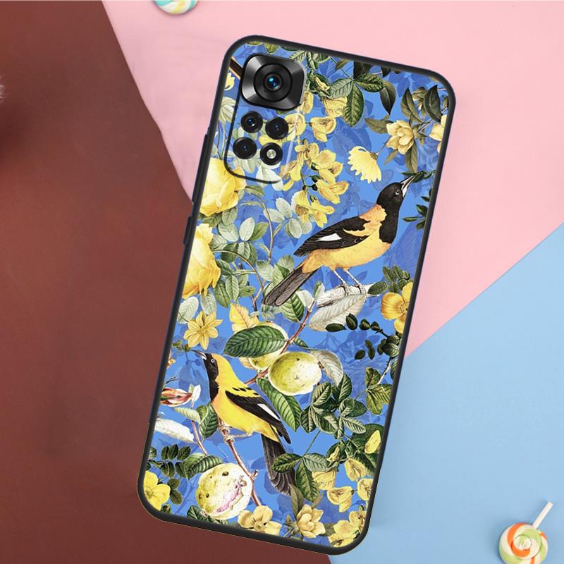 Garden Birds Cover For Xiaomi Redmi Note 13 14 Pro 12 11 9 10 9S 10S 11S 12S Redmi 14C 10C 12C 13C Case
