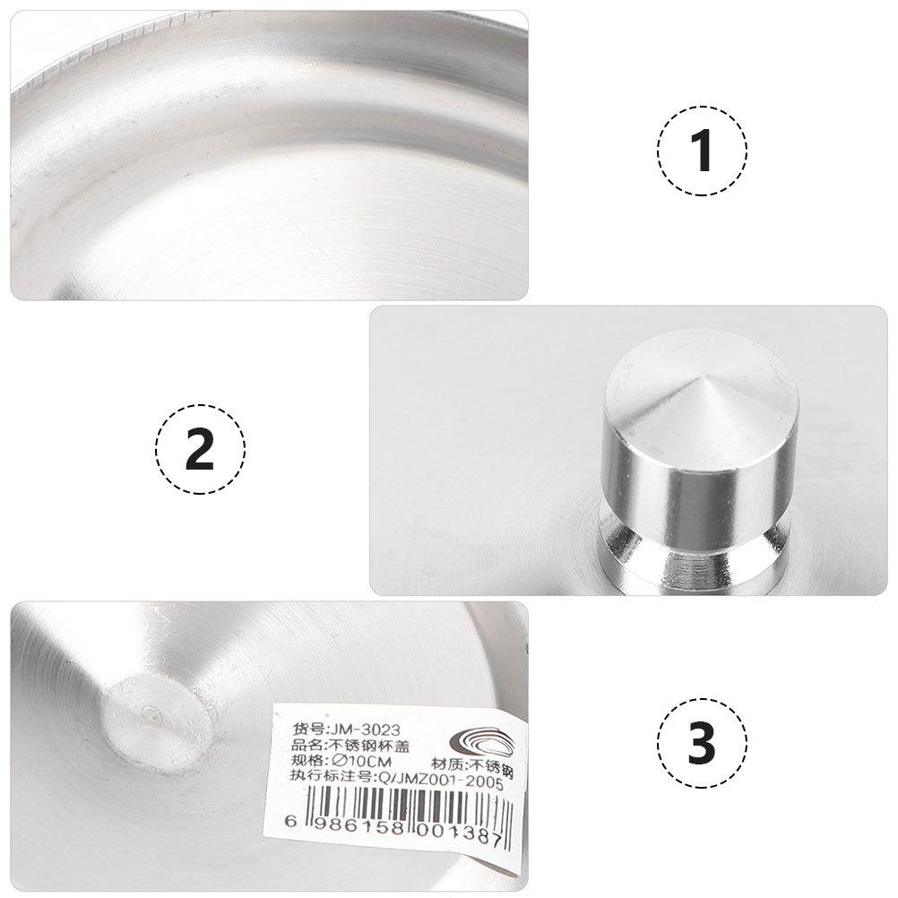 4pcs Stainless Steel Cup Reusable Sealing Lid For Water Tea Coffee Mug Replacement Universal Round Metal Lid Home Kitchen