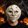 Flexible Schaumstoff Halloween Maske Horror Rissiges Gesicht, Atmungsaktiv Leicht mit Augenlöchern Transparent mit Verstellbarem Band Gruselige Requisiten, für Kostüm