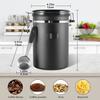 1.8 L Airtight Stainless Steel Coffee Pot - Bean Container, Black