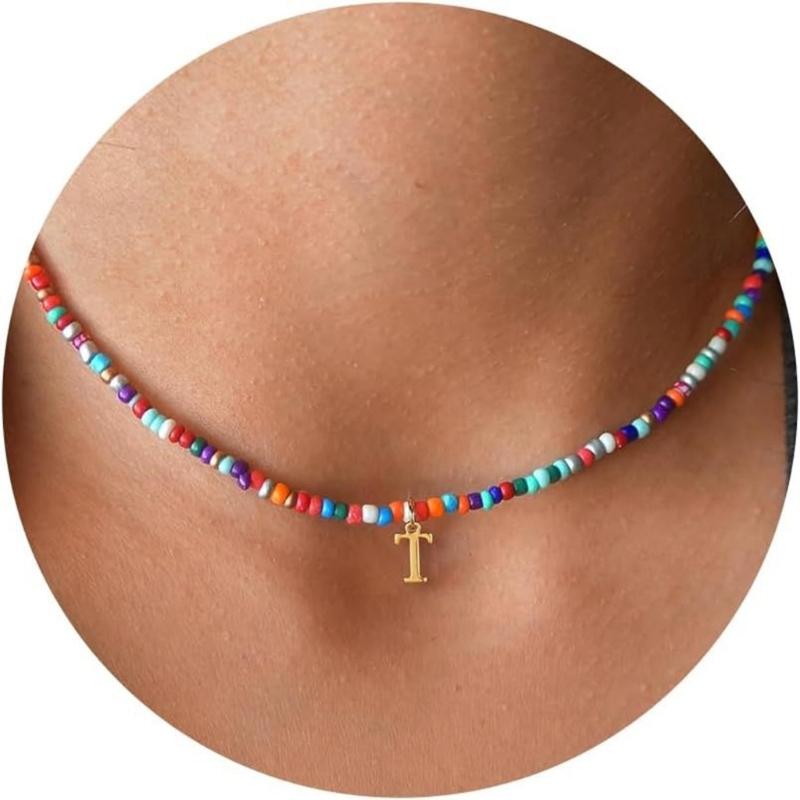 

Elegant Colorful Necklace Women Bead Necklace Fashion Jewelry Elegant Accessory Alloy Texture for Matching Any Outfit