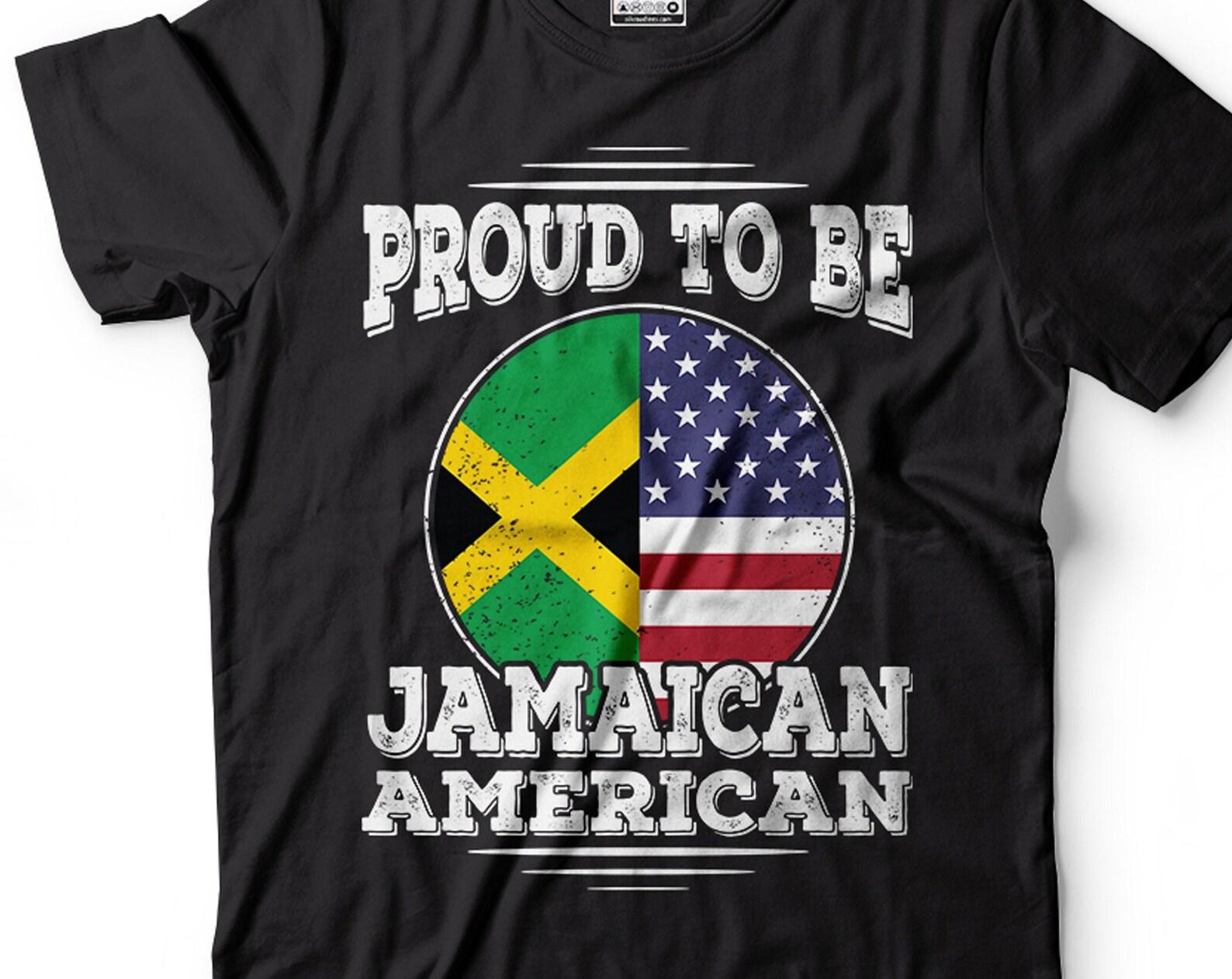 Jamaican American Pride T-Shirt: Jamaica USA Flag Tee S