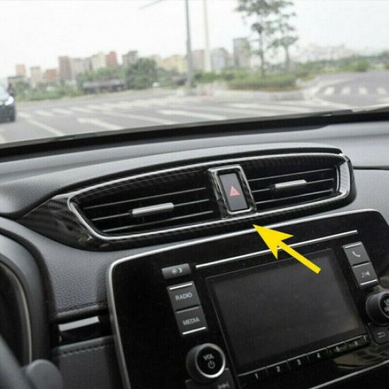 Carbon Fiber Center Air Vent Outlet Cover Trim For Honda CR-V CRV 2017-