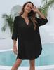 Womens Woven Beach Coverup With Vneck Sexy Dress For Summer Vacation