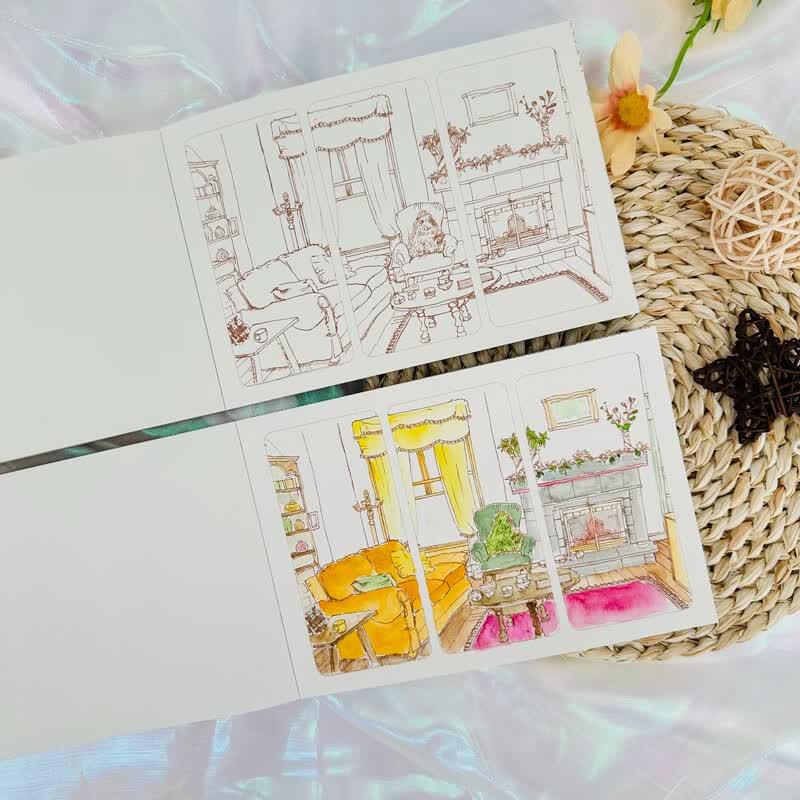One Person's Small Forest Watercolor Four Seasons Coloring Book