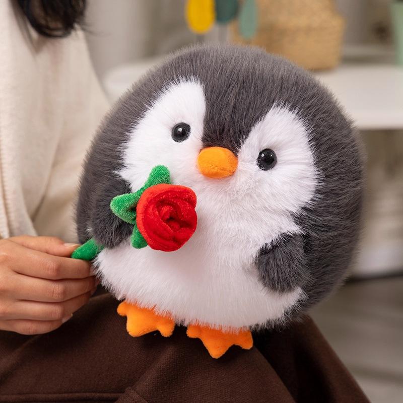 Cute Cute Rose Penguin Doll Plush Toy Little Penguin Doll Children Accompany Soothing Doll