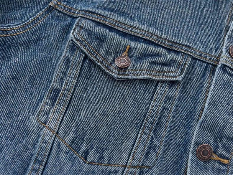 Trendy džínová bunda Gallery Dept v prané modré barvě s vyšívaným logem