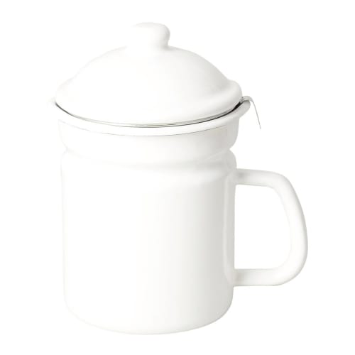 Pearl Metal Painted Finish Oil Pot, 1.1L, Enamel, Blanc Kitchen, HB-3678