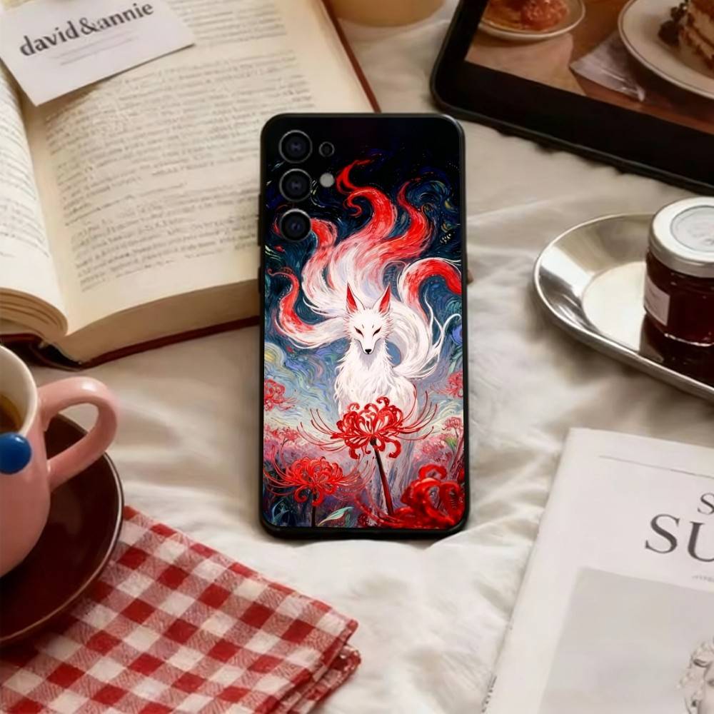 Fairy fox Phone Case For Samsung S25,S24,S21,S22,S23,S30,Ultra,S20,Plus,Fe,Lite,Note,10,Soft Black Cover