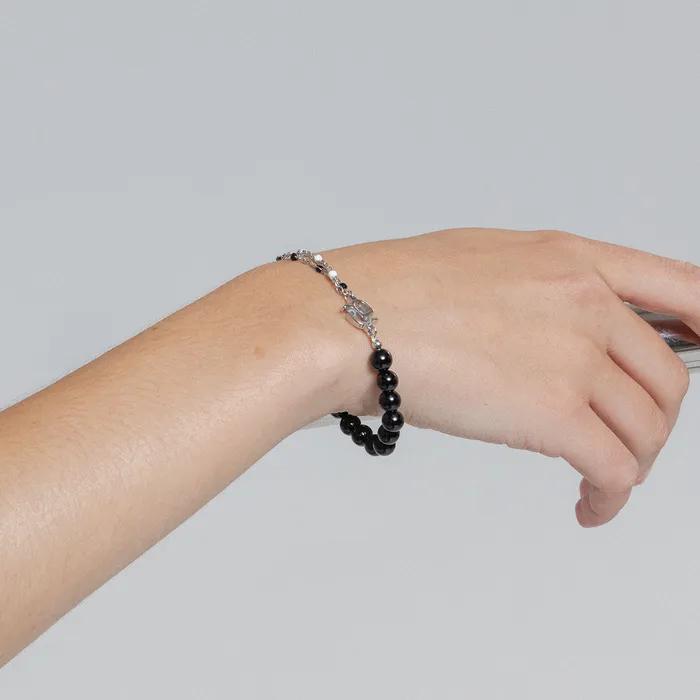 SN.233 Black Beaded Banding Bracelet