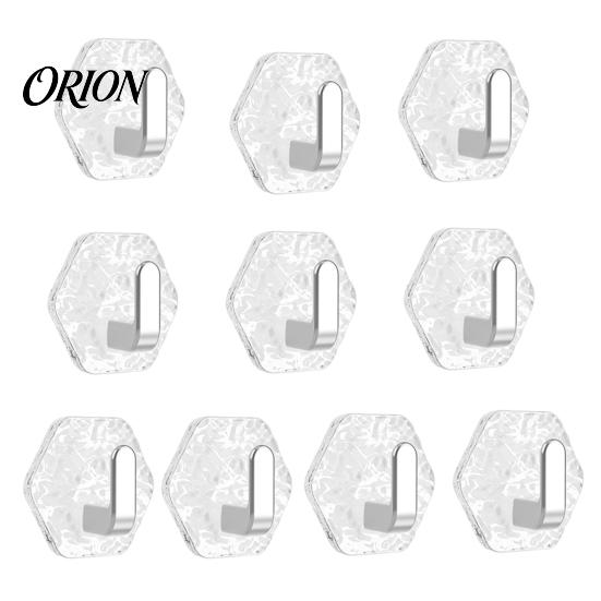 Clear Acrylic Wall Hooks Adhesive Hooks, Hexagonal Wave Shape, No Drilling Easy Storage Installation Hook, Modern Style for Bathroom Kitchen