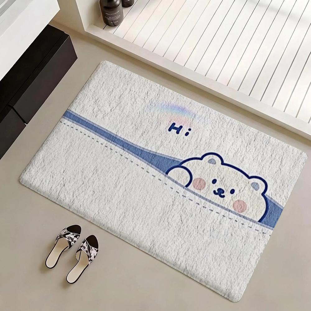 Floor Mat Eco Flannel Doormat Non-Slip Odorless Indoor Soft Short Plush Floor Rug Cute INS Aesthetic Style