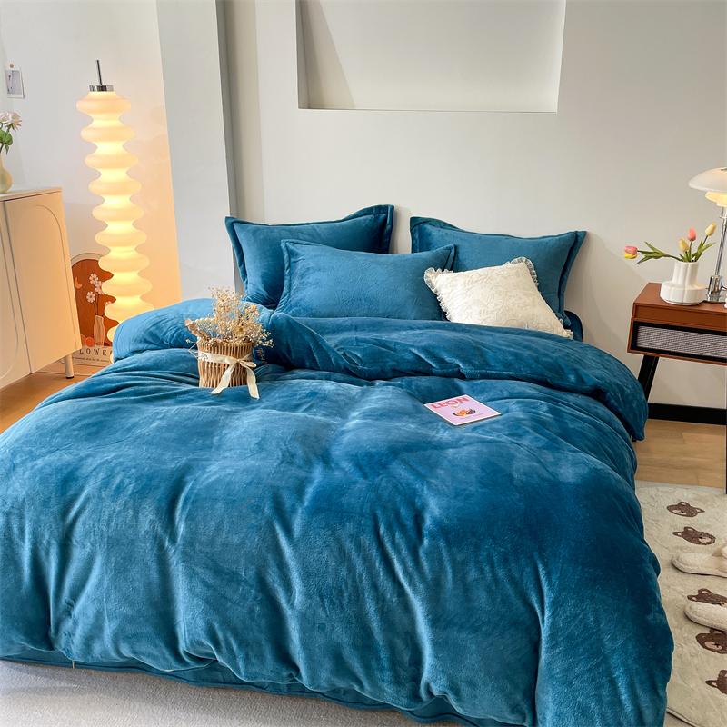 Winter Flannel Duvet Cover Solod Color Soft Warm Quilt Cover Cozy Thick Comforter Cover for Adults Children Queen King Bed Linen