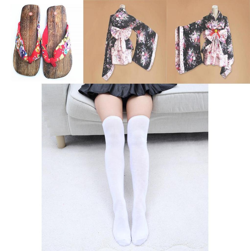 Enchanting Japanese Kimono Cosplay Lolita Anime Maid Uniform Costume Dress Set