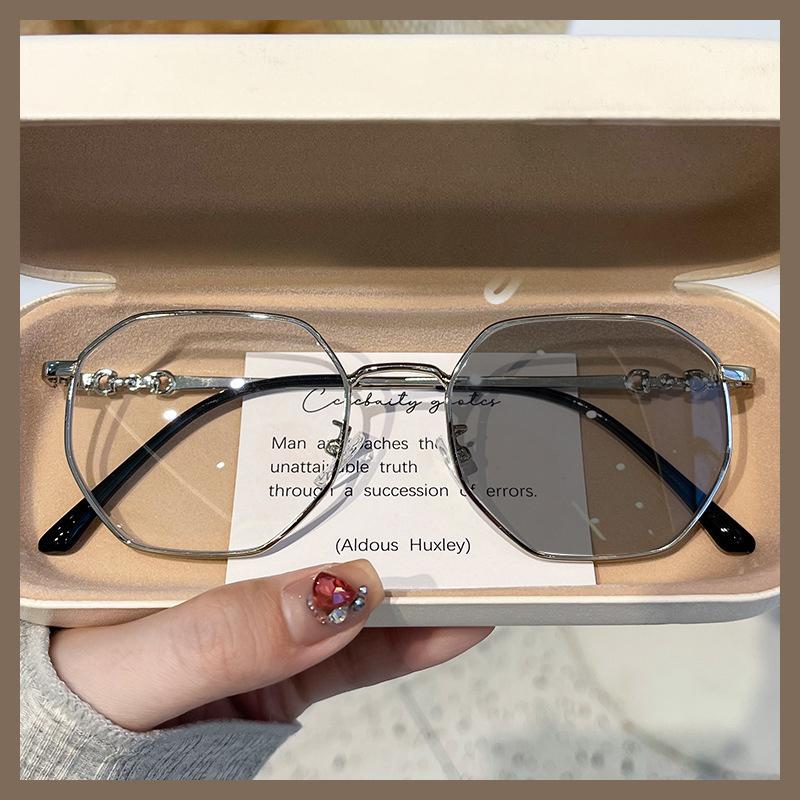 Anti-Blue Light Student Model Stylish Korean-Style Progressive Color-Changing Glasses For Both Men And Women 7752