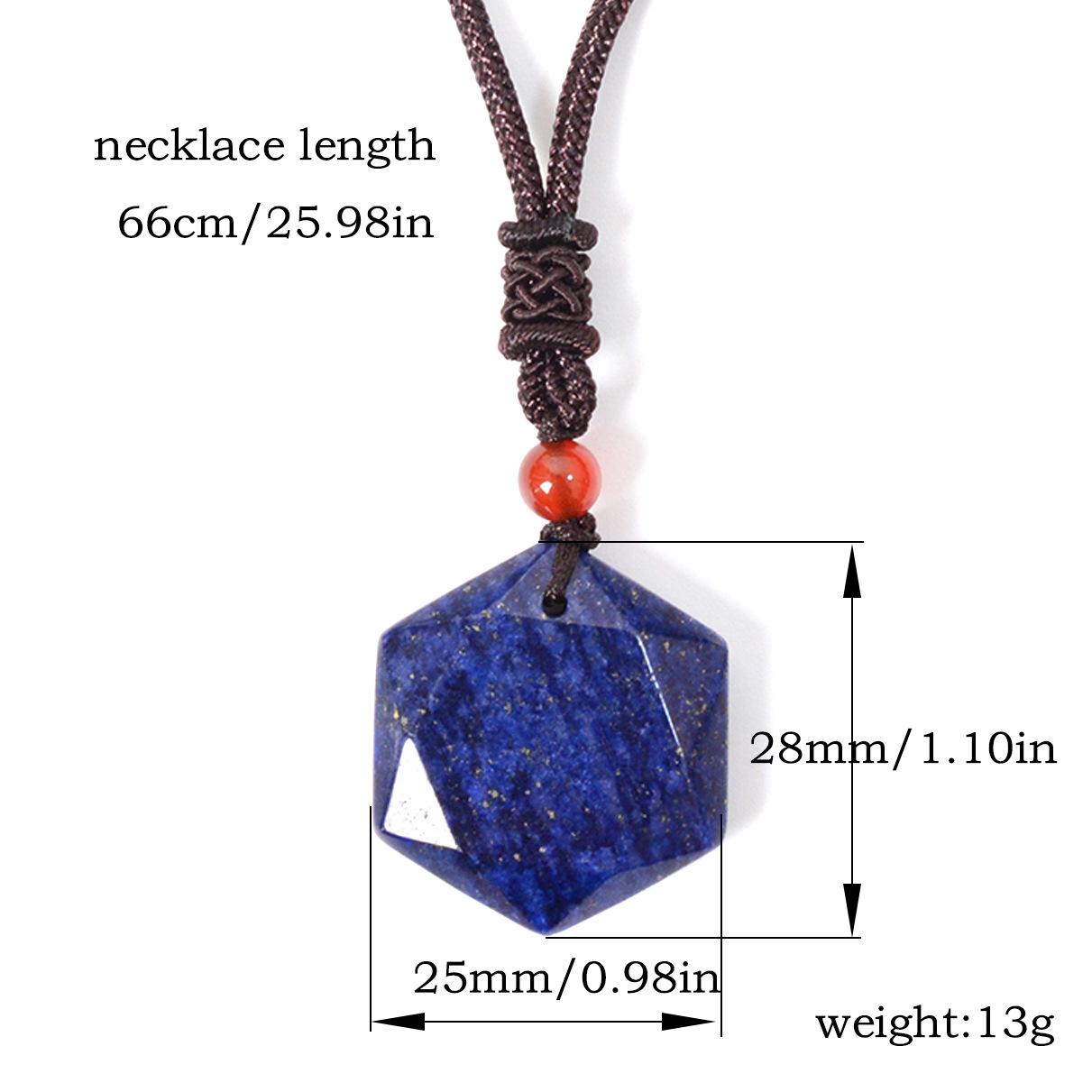 Lapis Lazuli Six-Pointed Star Pendant Necklace